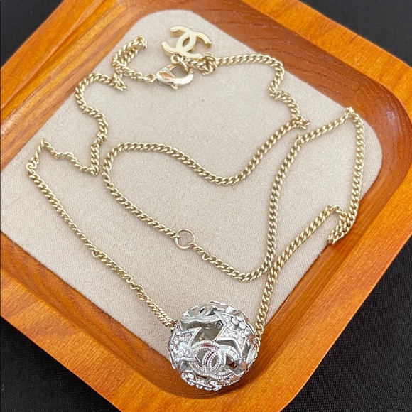 CHANEL Gold Chain with Silver Pendant Necklace - Picture 1 of 9